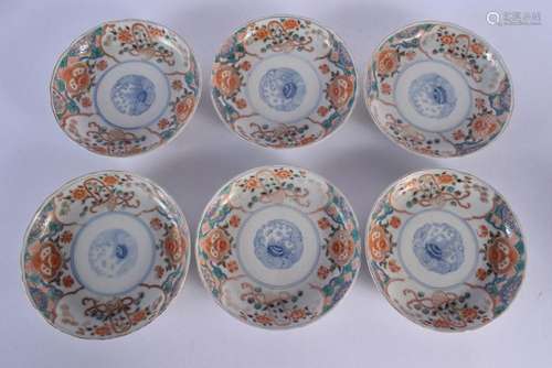 SIX 19TH CENTURY JAPANESE MEIJI PERIOD IMARI DISHES. 15 cm d...