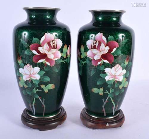 A PAIR OF EARLY 20TH CENTURY JAPANESE TAISHO PERIOD CLOISONN...