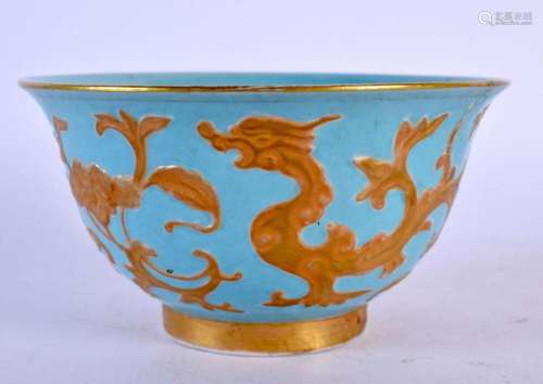 A CHINESE QING DYNASTY ROBINS EGG PORCELAIN BOWL Jiaqing mar...