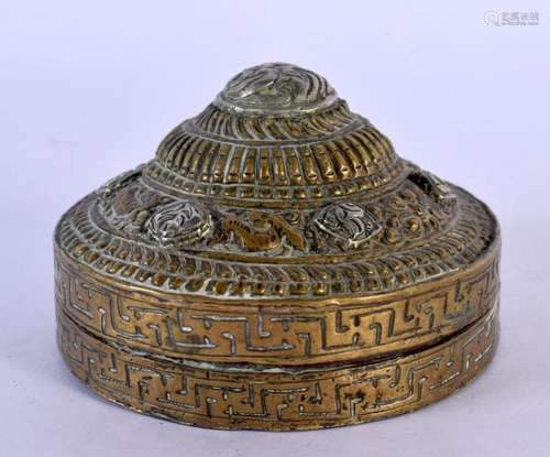 A 19TH CENTURY MIDDLE EASTERN MIXED METAL BOX AND COVER deco...