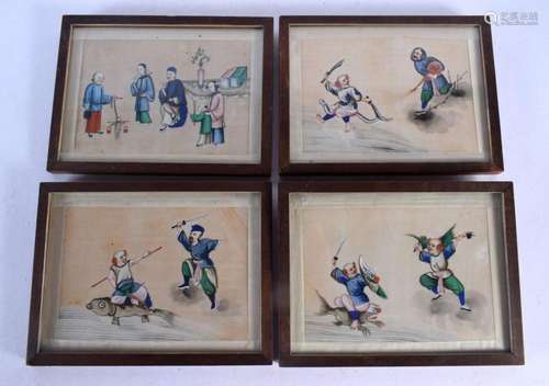 Chinese School (19th Century) 4 x Pith paper, watercolours. ...