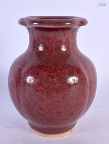 A CHINESE SANG DU BOEUF VASE 20th Century. 10 cm x 7.5 cm.