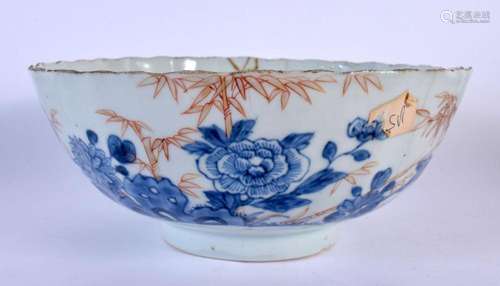 AN 18TH CENTURY CHINESE EXPORT FLUTED IMARI BOWL Qianlong. 1...