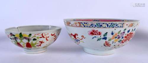 AN 18TH CENTURY CHINESE EXPORT FAMILLE ROSE PORCELAIN BOWL Q...