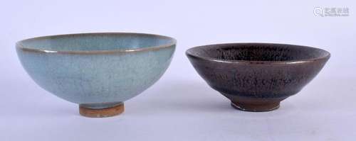 A CHINESE QING DYNASTY HARES FOOT BOWL together with a junya...