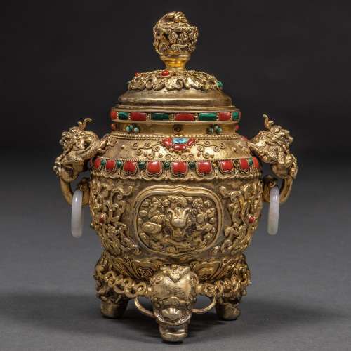 Arte Oriental
Encensoir chinois en argent doré avec app