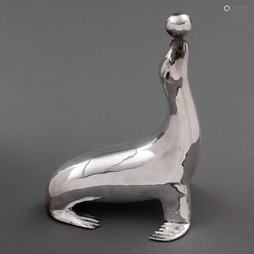 Artes Decorativas
"Sceau avec boule Figure en métal arg