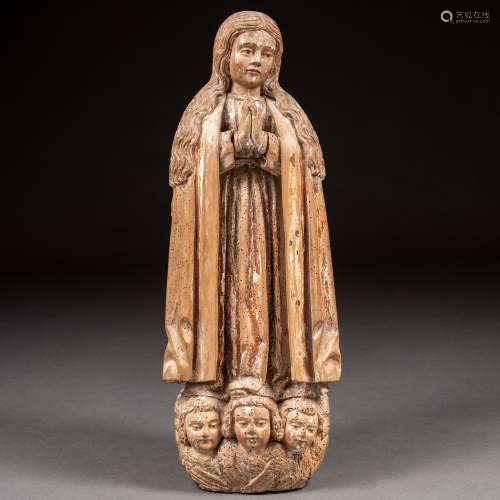 Escultura
Sculpture "Vierge" en bois sculpté et po...