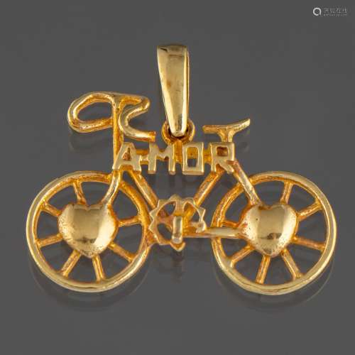 Joyas
Pendentif en forme de bicyclette en or jaune 18kt