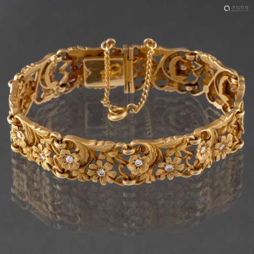 Joyas
Elégant bracelet moderniste Art Nouveau en or jau