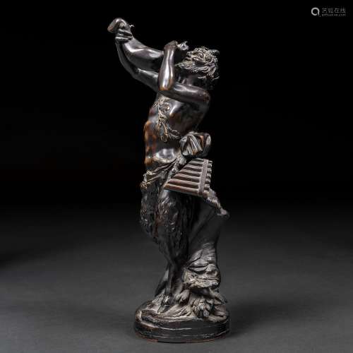 Artes Decorativas
"Faune" Sculpture en bronze bleu...