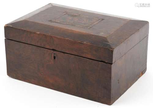 Victorian Tunbridge Ware workbox having hinged lid with micr...