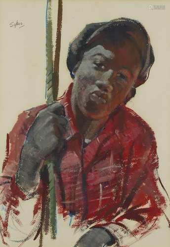 Aubrey F Sykes - Deckhand, mixed media, James Bourlett parti...