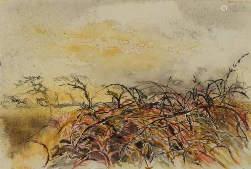 Arthur Giardelli - Trees and brambles, evening, Wales, monog...