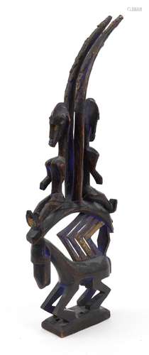 African tribal interest Dogon tribe carving of two figures o...