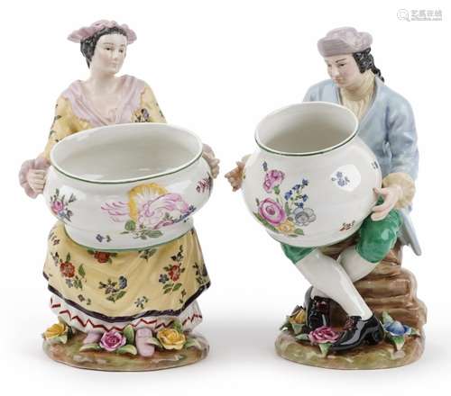 Manner of Sevres, pair of continental porcelain figures, eac...