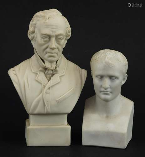 Two Parianware busts including one of Disraeli, the largest ...