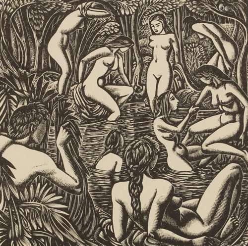 John Buckland Wright - Endymion, wood engraving, various ins...