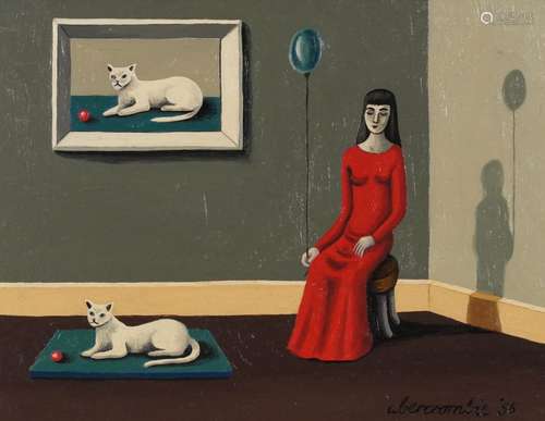 Manner of Gertrude Abercrombie - Seated lady with balloon, s...