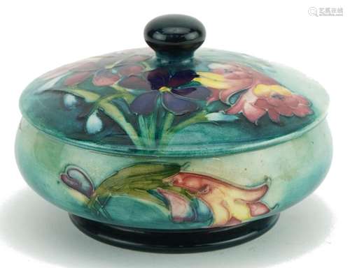 Moorcroft pottery bowl and cover hand painted in the Spring ...