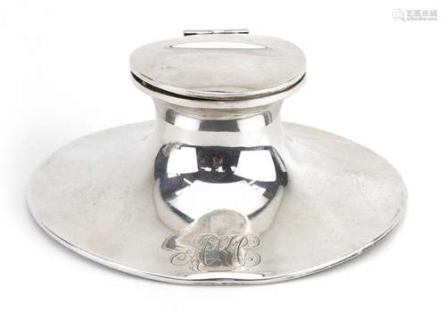 A & J Zimmerman, Edwardian silver capstan inkwell, Birmi...