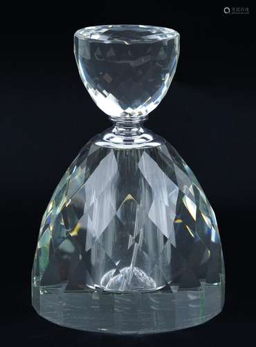 Large Art Deco style cut glass scent bottle, 21cm high : For...