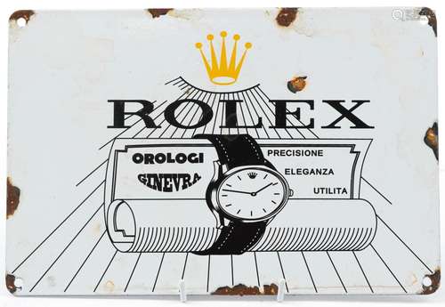 Rolex enamel advertising sign, 30cm x 20cm : For further inf...