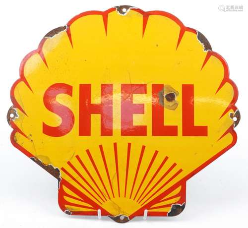 Shell Fuel enamel advertising sign, 35cm x 33cm : For furthe...