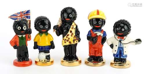 Five Carltonware limited edition Golly figures with certific...