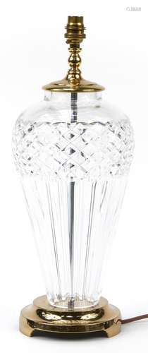 Waterford Crystal Belline table lamp with brass mounts, 47.5...