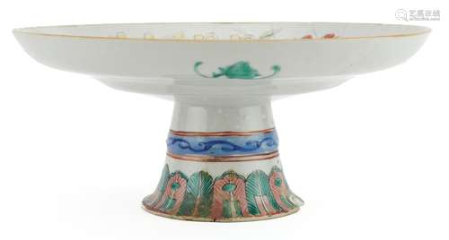 Chinese porcelain pedestal dish hand painted in the famille ...