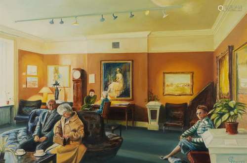 C Peyffer - Friends room, Royal Academy, oil on canvas, insc...