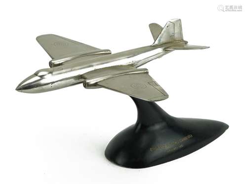 1950s English Electric Canberra chromed aeroplane desk ornam...