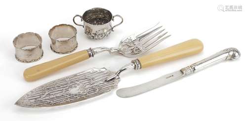 Victorian and later silver and white metal objects including...