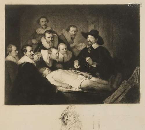 After Rembrandt van Rijn - The Anatomy Lesson, print in colo...