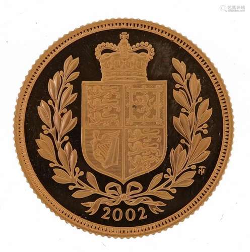 Elizabeth II 2002 shield back gold sovereign : For further i...