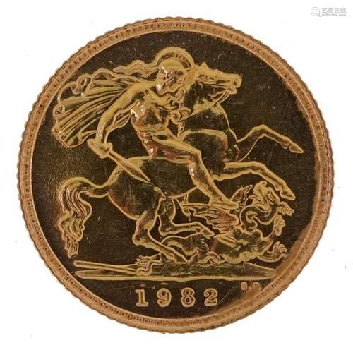 Elizabeth II 1982 gold half sovereign : For further informat...