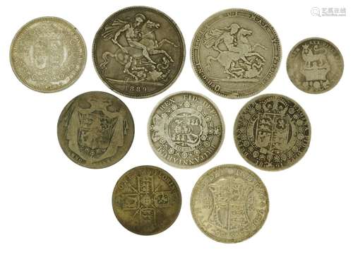 George III and later coinage including 1819 crown and 1817 h...