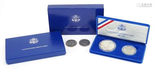 United States of America silver proof 1986 Liberty dollar an...