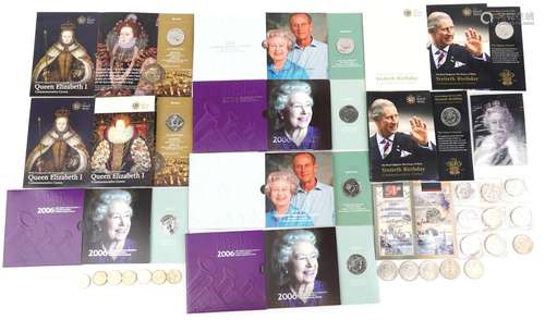 British coinage, some uncirculated, including five pound and...