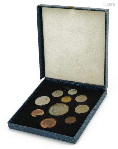 George VI 1951 Festival of Britain specimen coin set with bo...