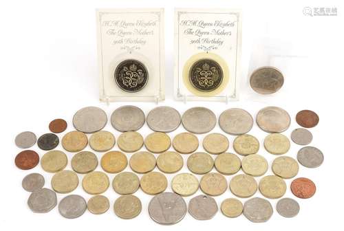 British coinage including five pounds, two pounds and fifty ...