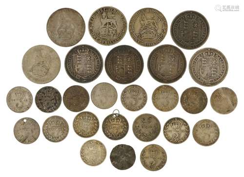 Victorian and later coinage including shillings and thrupenn...