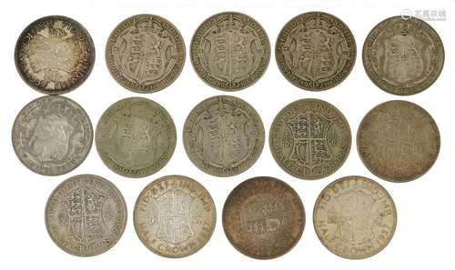 Fourteen Victorian and later crowns including 1887 and 1937,...