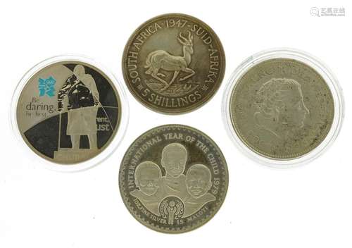 Coinage including silver proof Winston Churchill five pounds...