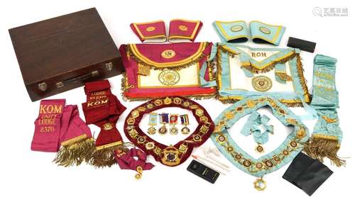 Royal Order of Buffaloes regalia including silver and enamel...