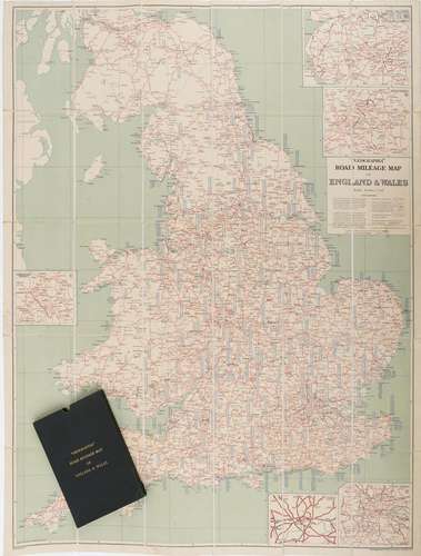 Geographia canvas backed road mileage map of England & W...