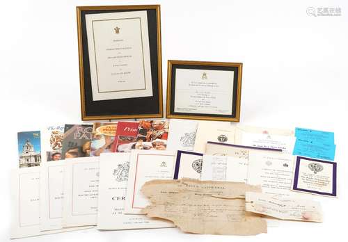 Collection of Royal Ephemera including an Invitation to Marr...