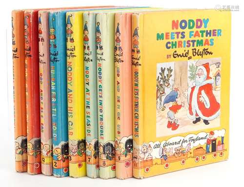 Nine Noddy hardback books by Enid Blyton including Noddy Mee...