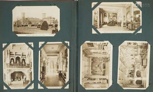 Topographical postcards arranged in an album, some real phot...